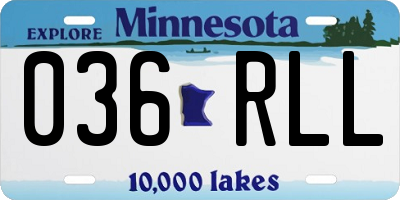 MN license plate 036RLL
