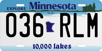 MN license plate 036RLM