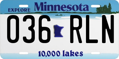 MN license plate 036RLN