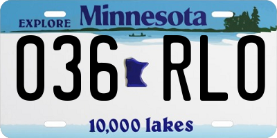 MN license plate 036RLO
