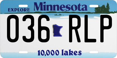 MN license plate 036RLP