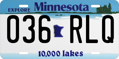 MN license plate 036RLQ