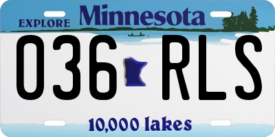 MN license plate 036RLS