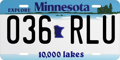 MN license plate 036RLU