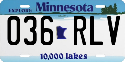 MN license plate 036RLV