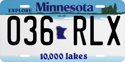 MN license plate 036RLX
