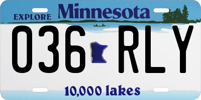 MN license plate 036RLY