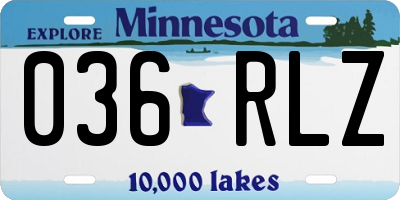 MN license plate 036RLZ