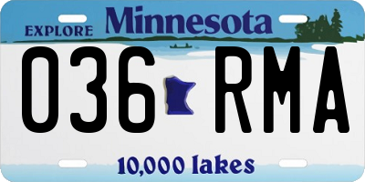 MN license plate 036RMA