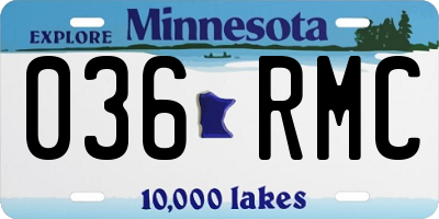 MN license plate 036RMC