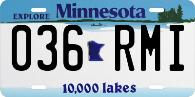 MN license plate 036RMI