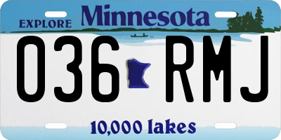 MN license plate 036RMJ