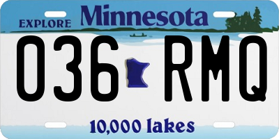 MN license plate 036RMQ