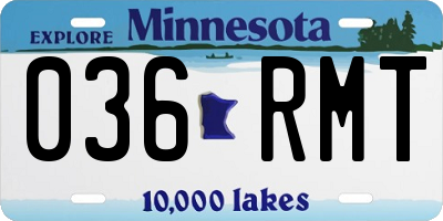 MN license plate 036RMT