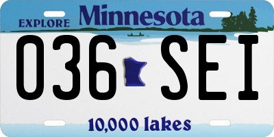 MN license plate 036SEI