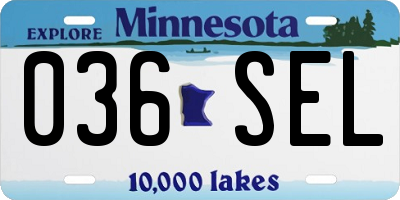 MN license plate 036SEL