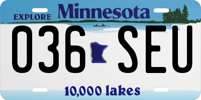 MN license plate 036SEU