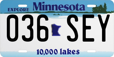 MN license plate 036SEY