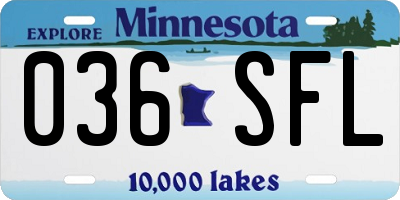 MN license plate 036SFL