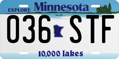 MN license plate 036STF