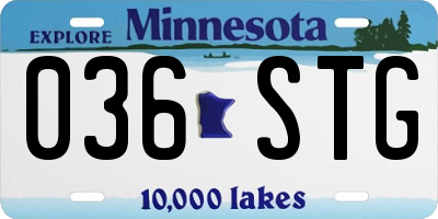MN license plate 036STG