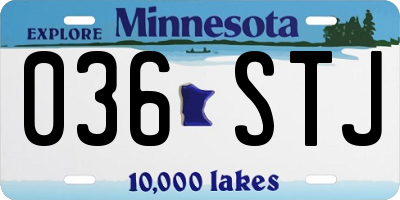 MN license plate 036STJ