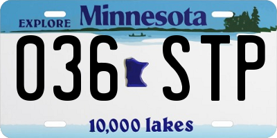 MN license plate 036STP