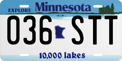 MN license plate 036STT