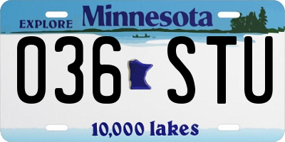 MN license plate 036STU