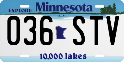 MN license plate 036STV
