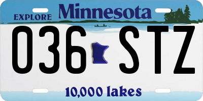 MN license plate 036STZ