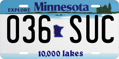 MN license plate 036SUC