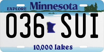 MN license plate 036SUI