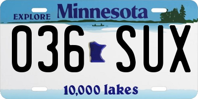 MN license plate 036SUX