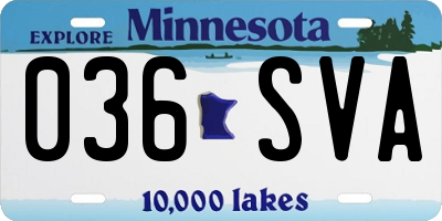 MN license plate 036SVA