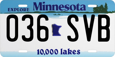 MN license plate 036SVB