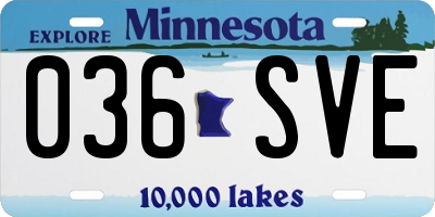MN license plate 036SVE