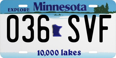 MN license plate 036SVF