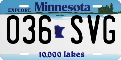 MN license plate 036SVG