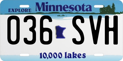 MN license plate 036SVH