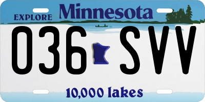 MN license plate 036SVV