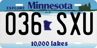 MN license plate 036SXU