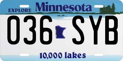 MN license plate 036SYB