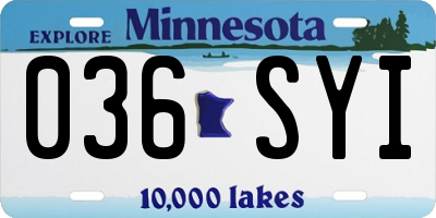 MN license plate 036SYI