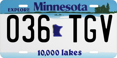 MN license plate 036TGV