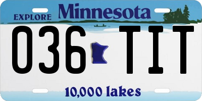 MN license plate 036TIT
