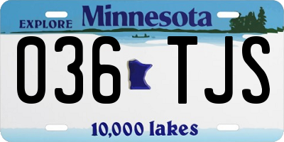 MN license plate 036TJS