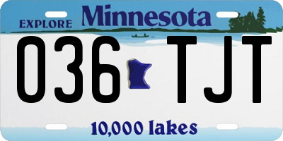 MN license plate 036TJT
