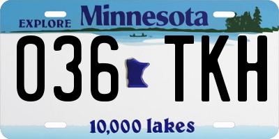 MN license plate 036TKH