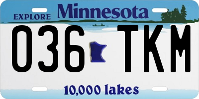 MN license plate 036TKM